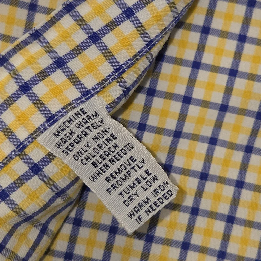 Vintage Polo Ralph Lauren Button Shirt Men's XL Yellow Blue Plaid 90s Preppy